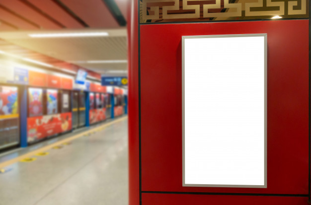 white blank billboard advertising light box red wall subway train station advertisement commercial marketing advertising concept 33829 217 - Where to position your signboards